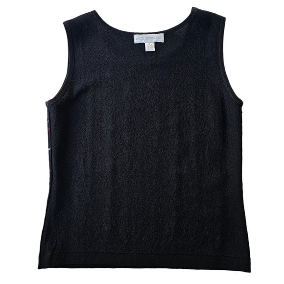 Petite Sophisticate Plaid Scoop Neck Knit Top Vest | NWOT | SP | Blk Red Cream - Picture 6 of 16